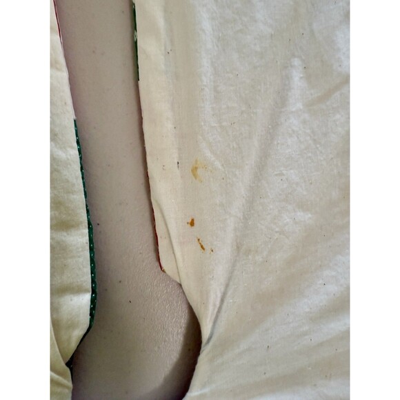 Vintage Large Homemade Patchwork Quilt Christmas Tree Skirt 62” Holiday Décor - Picture 5 of 5